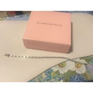 NEW~Gorgeous 9.2 Carat Baguette Cut Diamonique Tennis Bracelet~.925 SS~7.5"